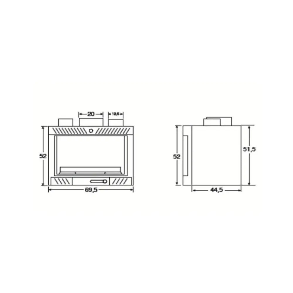 CHIMENEA INSERTABLE DE LEÑA CON VENTILACIÓN INUK IRON 70 DE FUNDICIÓN EIDER BIOMASA