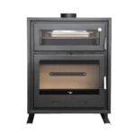 ESTUFA LEÑA CON HORNO INSERTABLE CORAL 90 ECODESIGN 12.5KW CHIMENEAS REDONDO