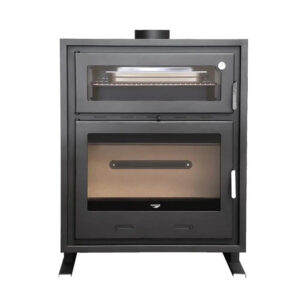 ESTUFA LEÑA CON HORNO INSERTABLE CORAL 90 ECODESIGN 12.5KW CHIMENEAS REDONDO