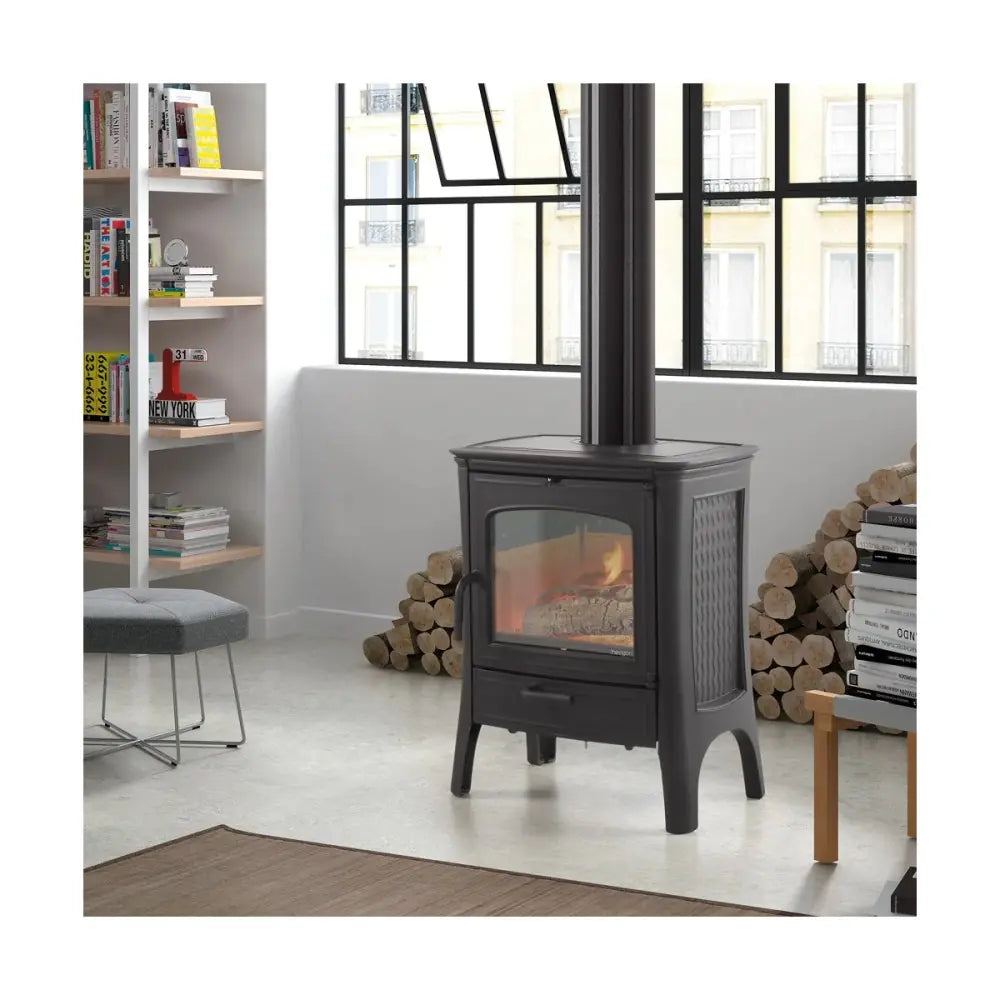 ESTUFA DE LEÑA E-20 SE HIERRO FUNDIDO ECODESING PINTADA HERGOM